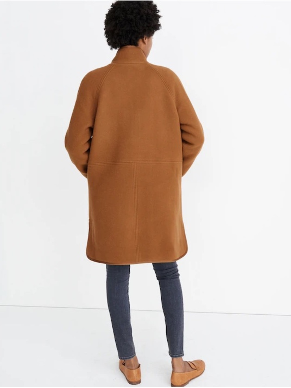 Madewell Estate Cocoon Camel-Tone Wool Trench Coat